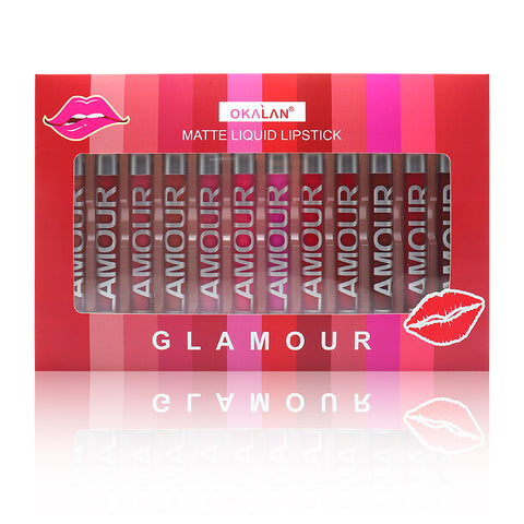 Glamour Matte Liquid Lipstick Set - 12 Colors