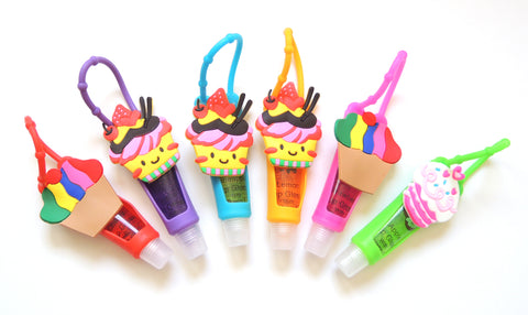 Fruit Flavor Lip Gloss With Cup Cake Holder