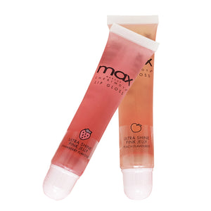 Max Cherimoya Strawberry & Peach Lip Gloss Set (2 PCS)