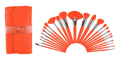 The Neon Orange 24 PC Brush Set