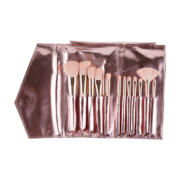 Pink Elegance 12 PC Makeup Brush Set