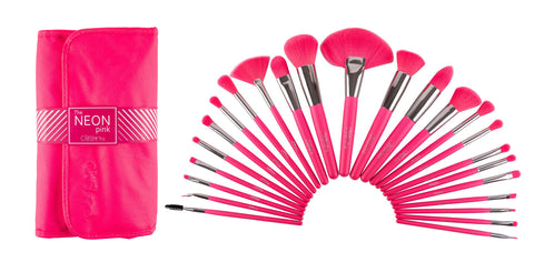 The Neon Pink 24 PC Brush Set